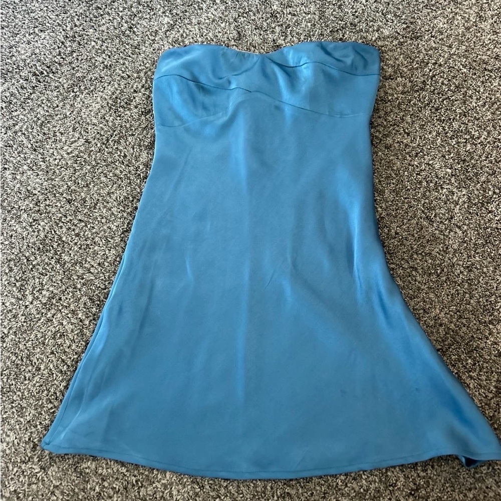 Hello Molly Blue Strapless Dress